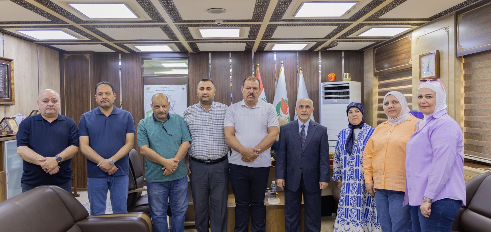 The Director General of Oil Exploration Company receives well-wishers on his return from the Holy Land