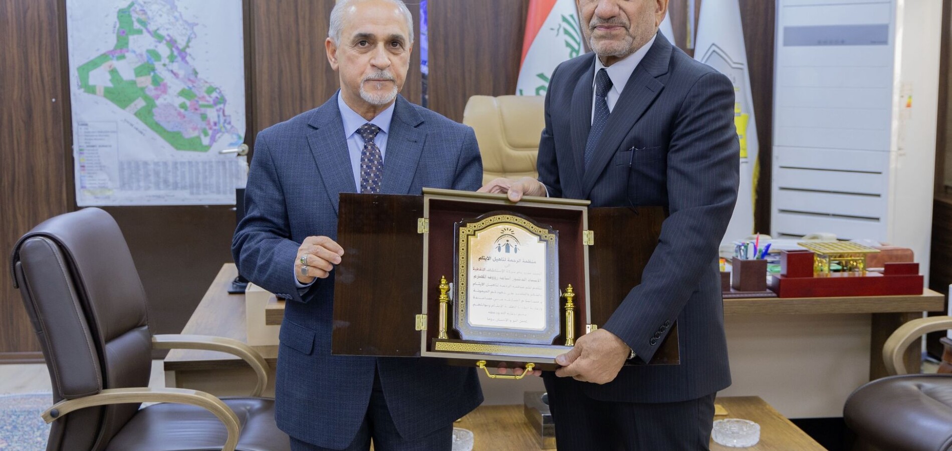 مدير عام شركة الاستكشافات النفطية يستقبل رئيس منظمة الرحمة لتأهيل الأيتام
