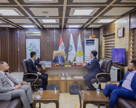 مدير عام شركة الاستكشافات النفطية يستقبل وفد شركة EBS الصينية