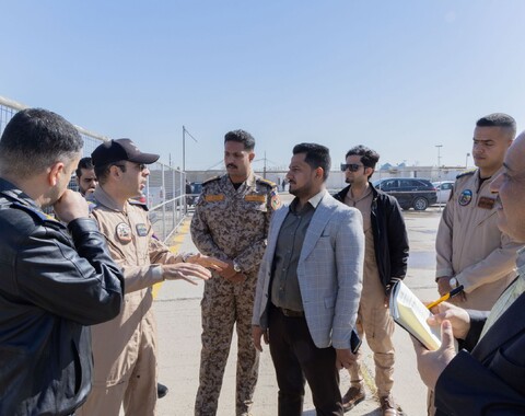 شركة الاستكشافات النفطية تبحث تعزيز معايير السلامة الجوية في مهبط الطائرات بمقر وزارة النفط