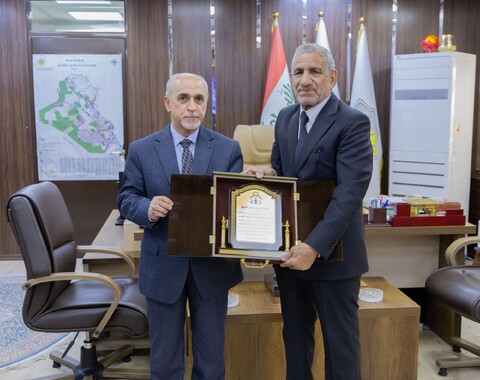 مدير عام شركة الاستكشافات النفطية يستقبل رئيس منظمة الرحمة لتأهيل الأيتام
