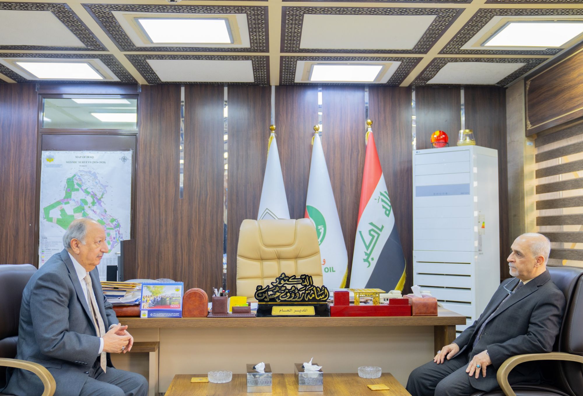 مدير عام شركة الاستكشافات النفطية يستقبل مدير شركة الحُرّة الدولية لبحث تطوير العمل في حقلي أبو عامود والصبّة